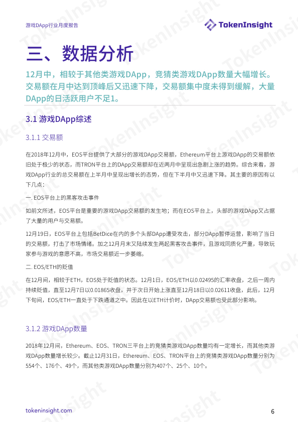 2018 年度 12 月份【游戏DApp行业月度报告】| TokenInsight配图(6)